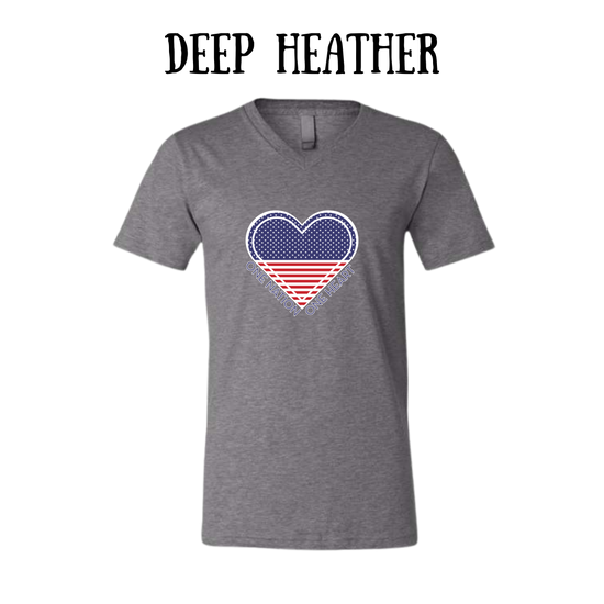 PP - One Nation One Heart - Unisex V-Neck - Neutral Colors