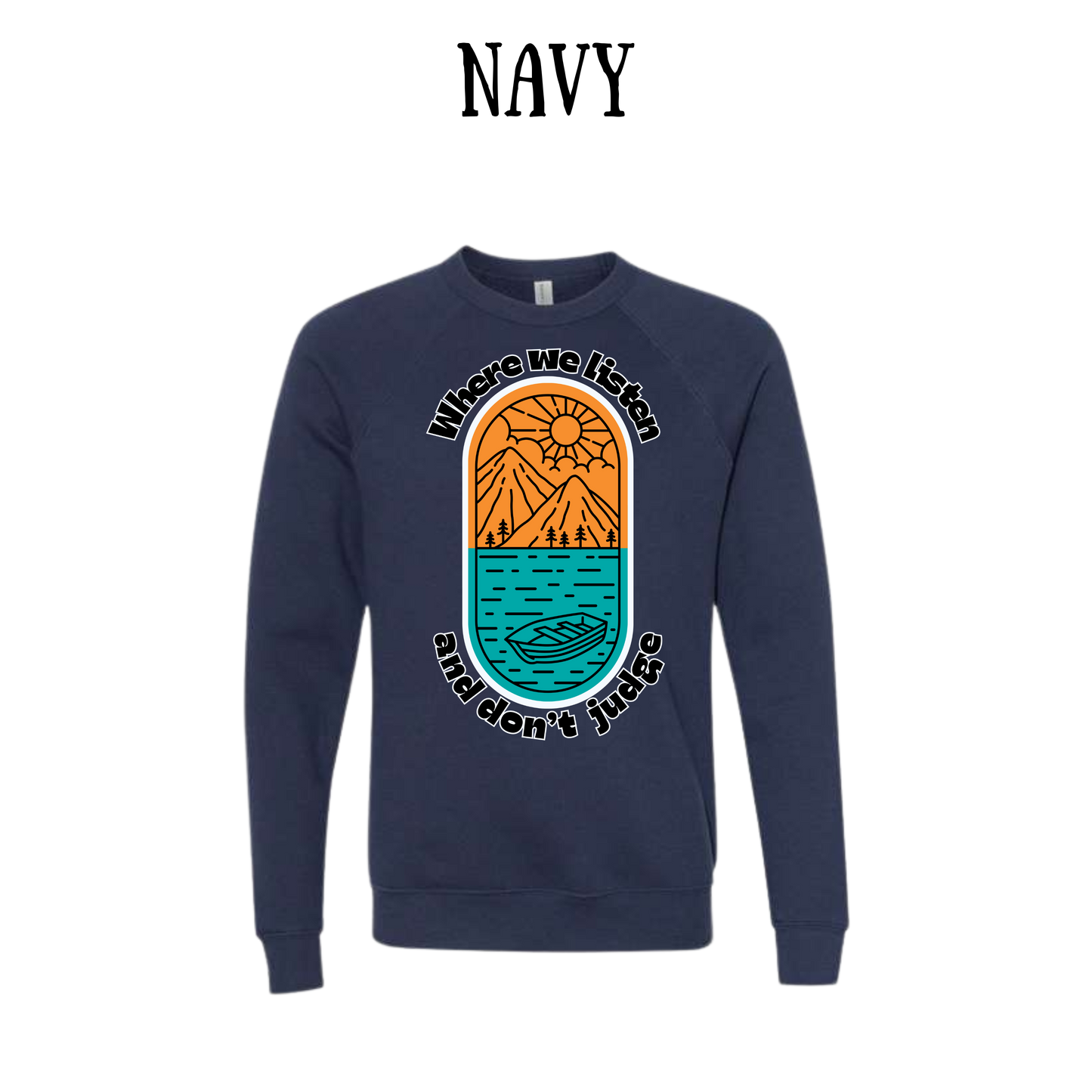CP - Where We Listen and Don't Judge - Sponge Fleece Raglan Sweatshirt - Blues, Purples