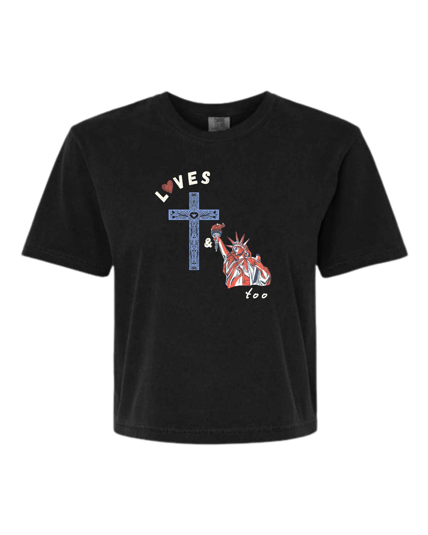 Loves Jesus & America too - Comfort Colors - Boxy T - Assorted Colors