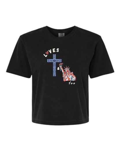 Loves Jesus & America too - Comfort Colors - Boxy T - Assorted Colors