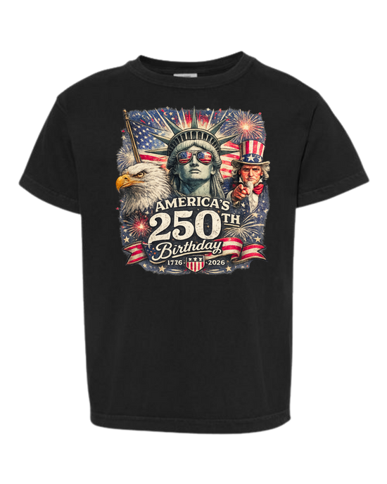 America's 250th Birthday - Comfort Colors - Heavyweight Youth Tee - Neutral Colors & Blues