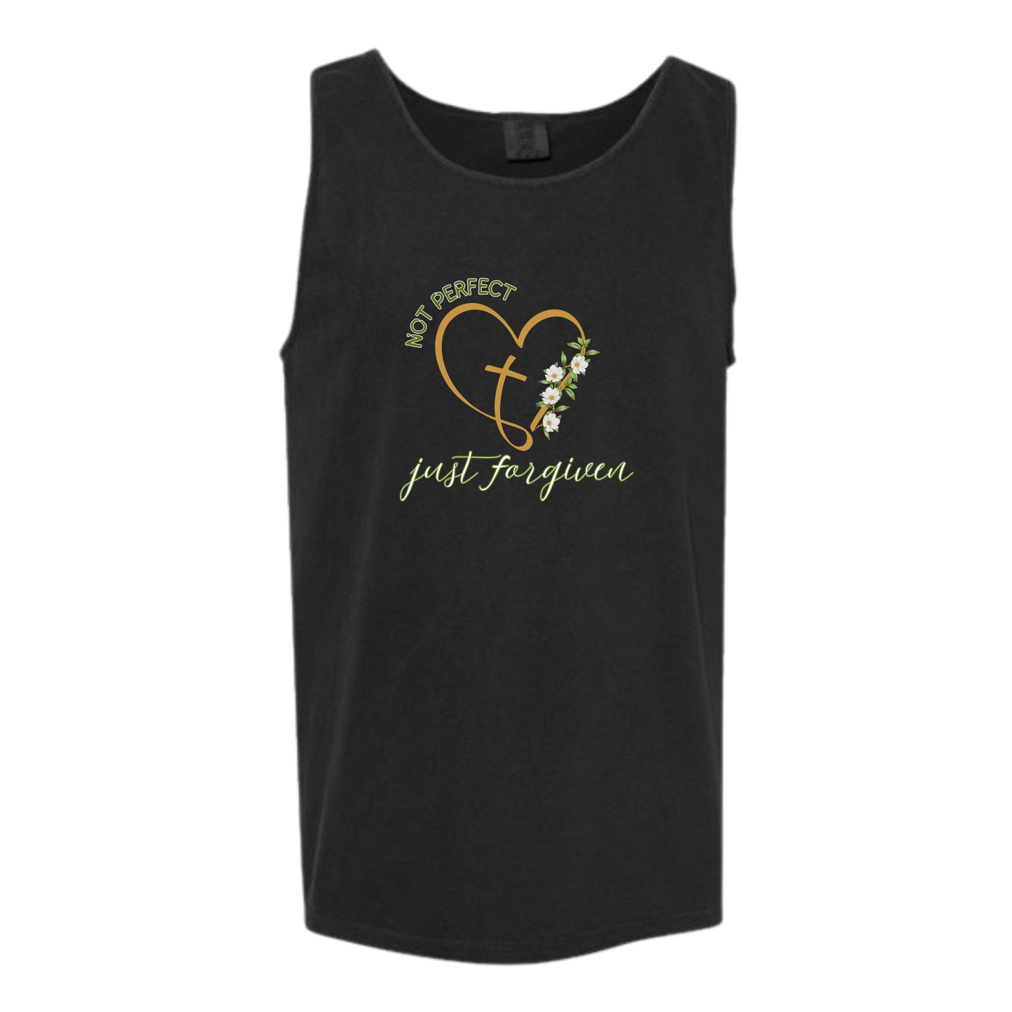 Not Perfect Just Forgiven - Comfort Colors - Unisex Tank - Neutral Colors & Blues