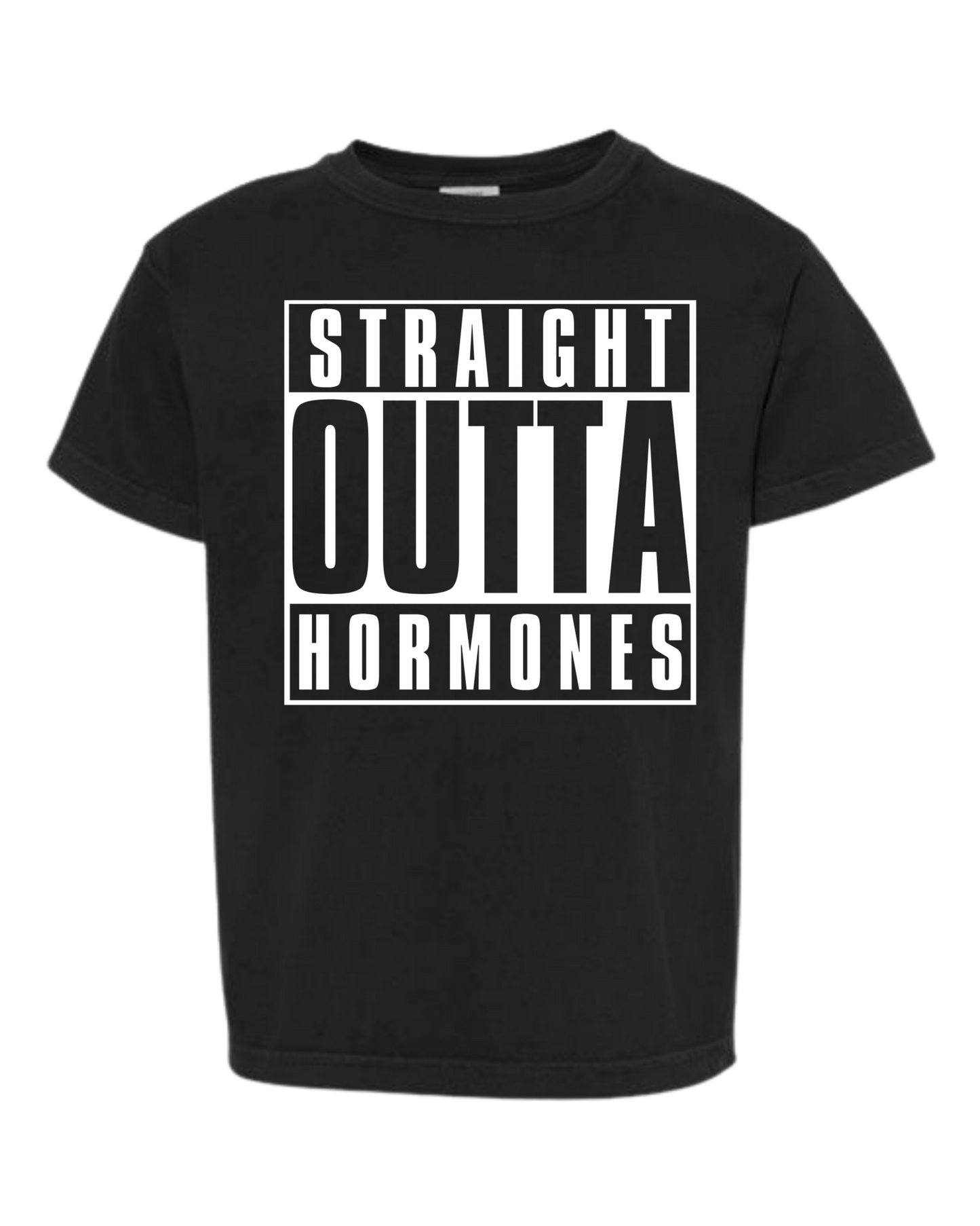 Straight Outta Hormones - Comfort Colors - Heavyweight Youth Tee - Neutral Colors & Blues