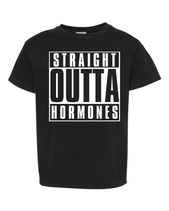 Straight Outta Hormones - Comfort Colors - Heavyweight Youth Tee - Neutral Colors & Blues
