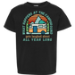 What Happens At The Campground - Comfort Colors - Heavyweight Youth Tee - Neutral Colors & Blues