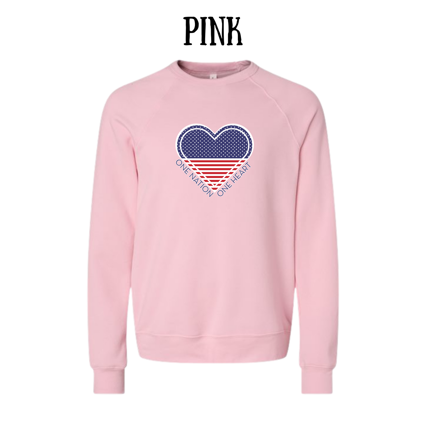 PP - One Nation One Heart - Sponge Fleece Raglan Sweatshirt - Assorted Colors