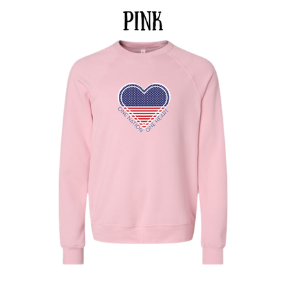 PP - One Nation One Heart - Sponge Fleece Raglan Sweatshirt - Assorted Colors
