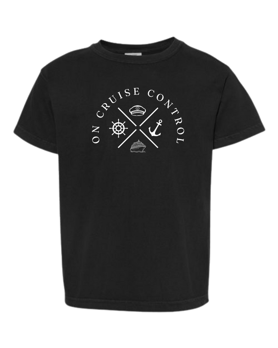 On Cruise Control - Comfort Colors - Heavyweight Youth Tee - Neutral Colors & Blues