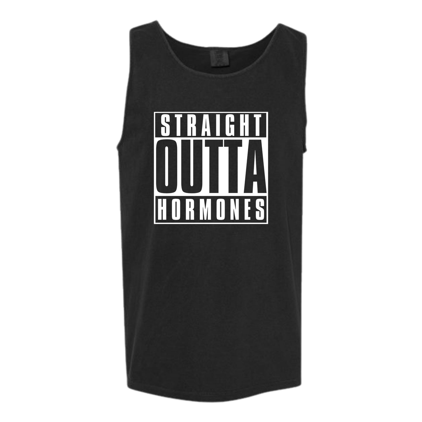 Straight Outta Hormones - Comfort Colors - Unisex Tank - Neutral Colors & Blues