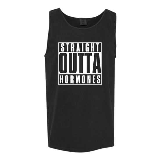 Straight Outta Hormones - Comfort Colors - Unisex Tank - Neutral Colors & Blues