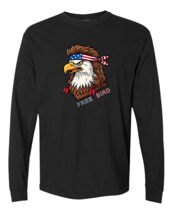 Rockin Free Bird - Comfort Colors - Heavyweight Long Sleeve Tee - Neutral Colors