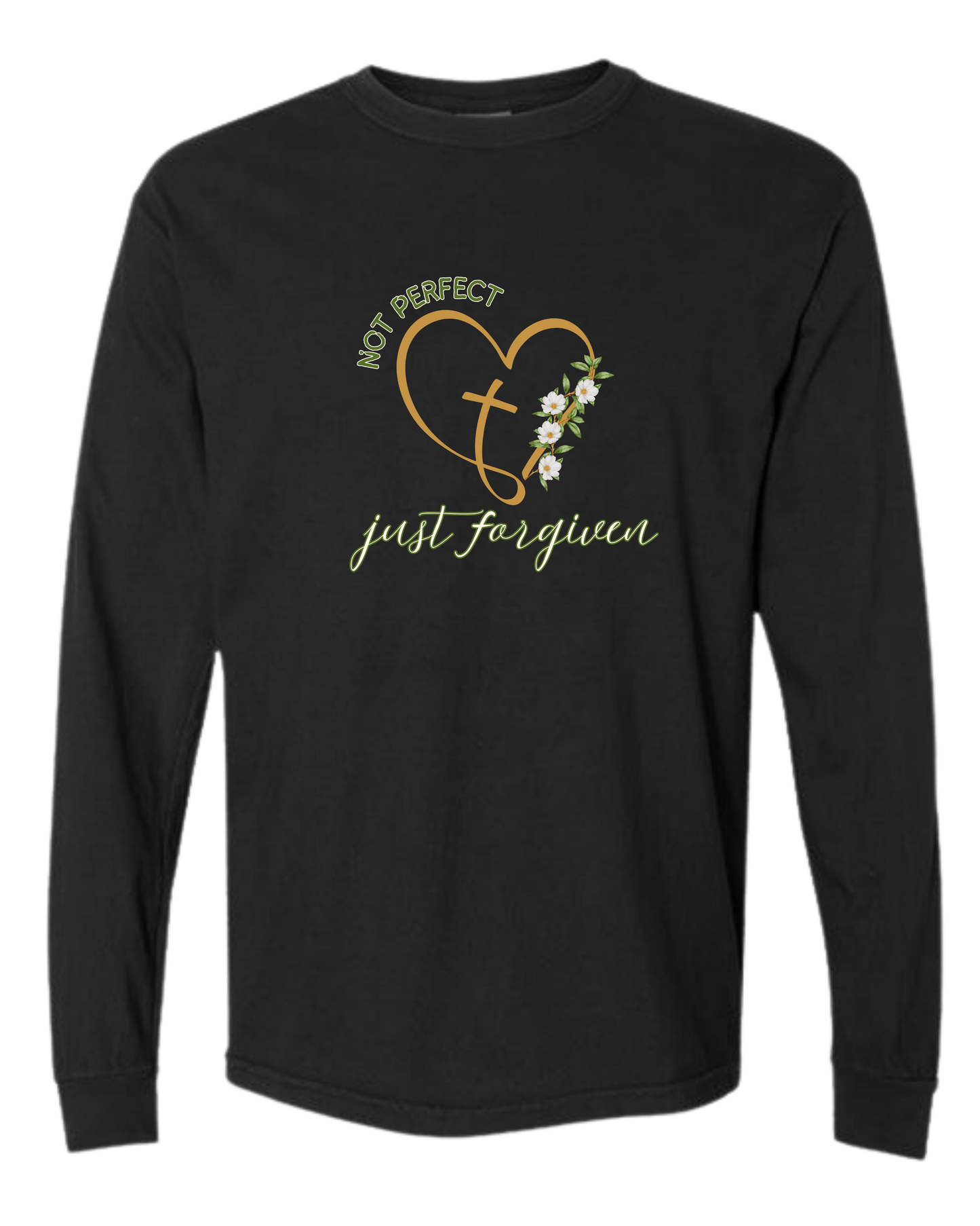 Not Perfect Just Forgiven - Comfort Colors - Heavyweight Long Sleeve Tee - Neutral Colors
