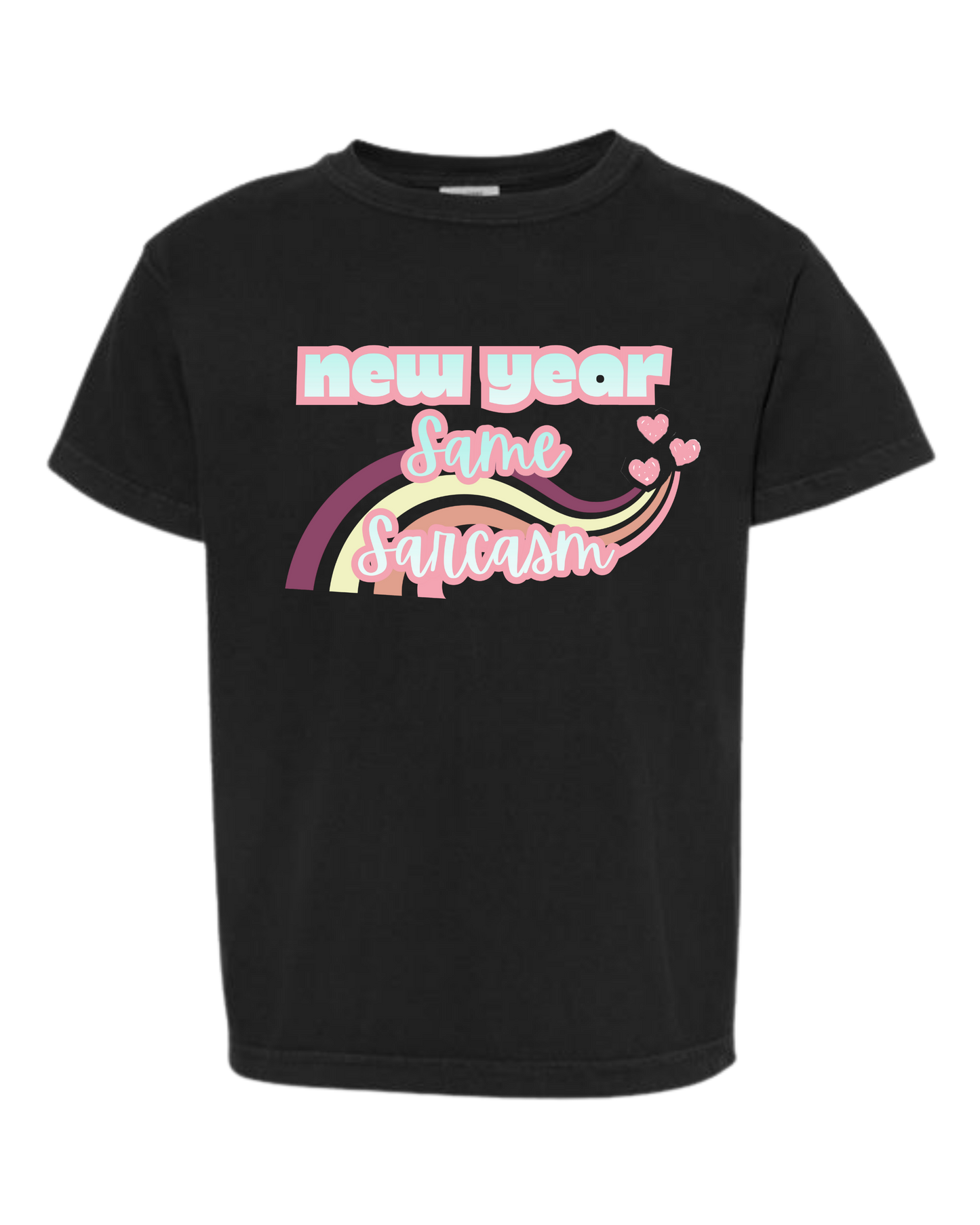 New Year Same Sarcasm - Comfort Colors - Heavyweight Youth Tee - Neutral Colors & Blues