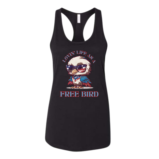 Lovin' Life as a Free Bird - Bella+Canvas - Women's Jersey Racerback Tank
