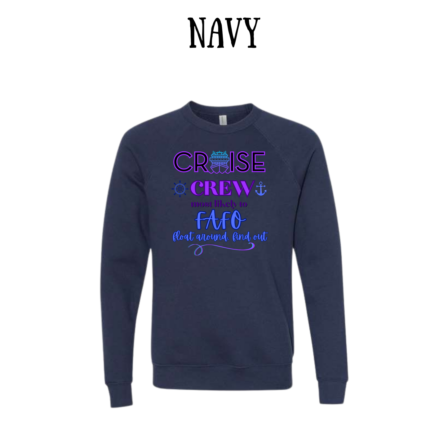 VP - Cruise Crew FAFO - Sponge Fleece Raglan Sweatshirt - Blues, Purples