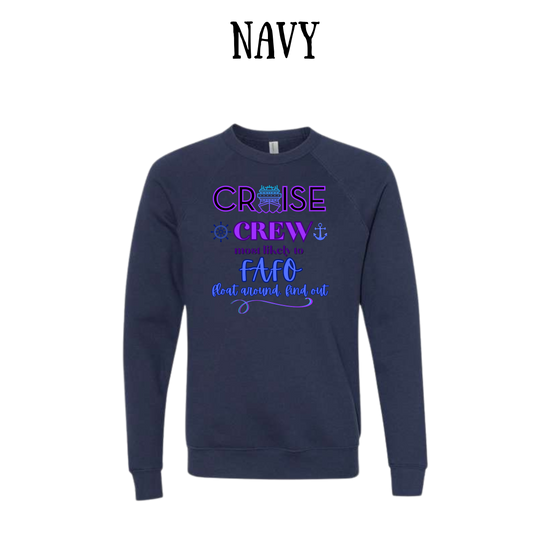 VP - Cruise Crew FAFO - Sponge Fleece Raglan Sweatshirt - Blues, Purples