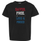 Saved. Free. Loud & Proud - Comfort Colors - Heavyweight Youth Tee - Neutral Colors & Blues