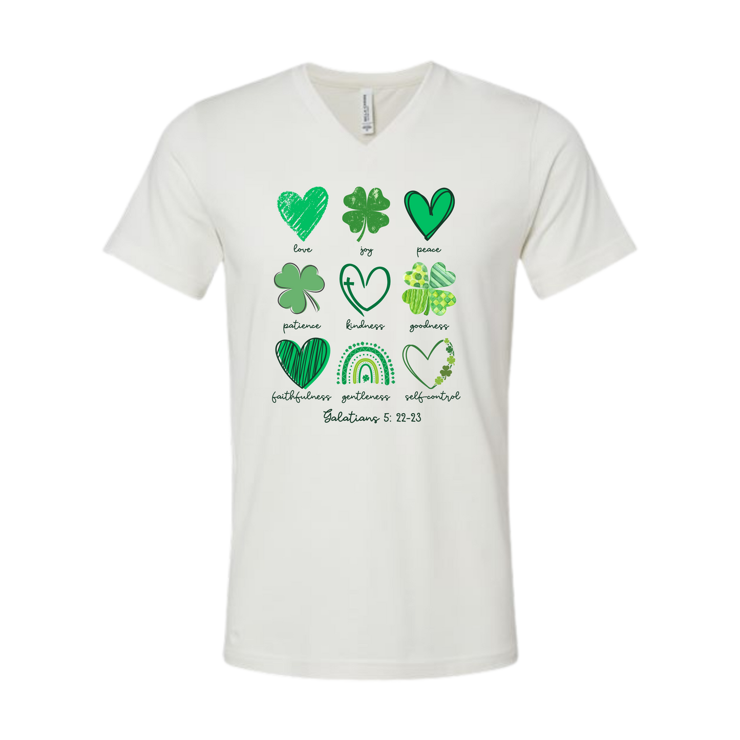 Galatians 5 - St Patrick's Day - Bella+Canvas - Unisex V-Neck - Neutral Colors