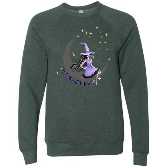 HP - Hot Ghoul Vibes - Sponge Fleece Raglan Sweatshirt - Greens, Neutrals