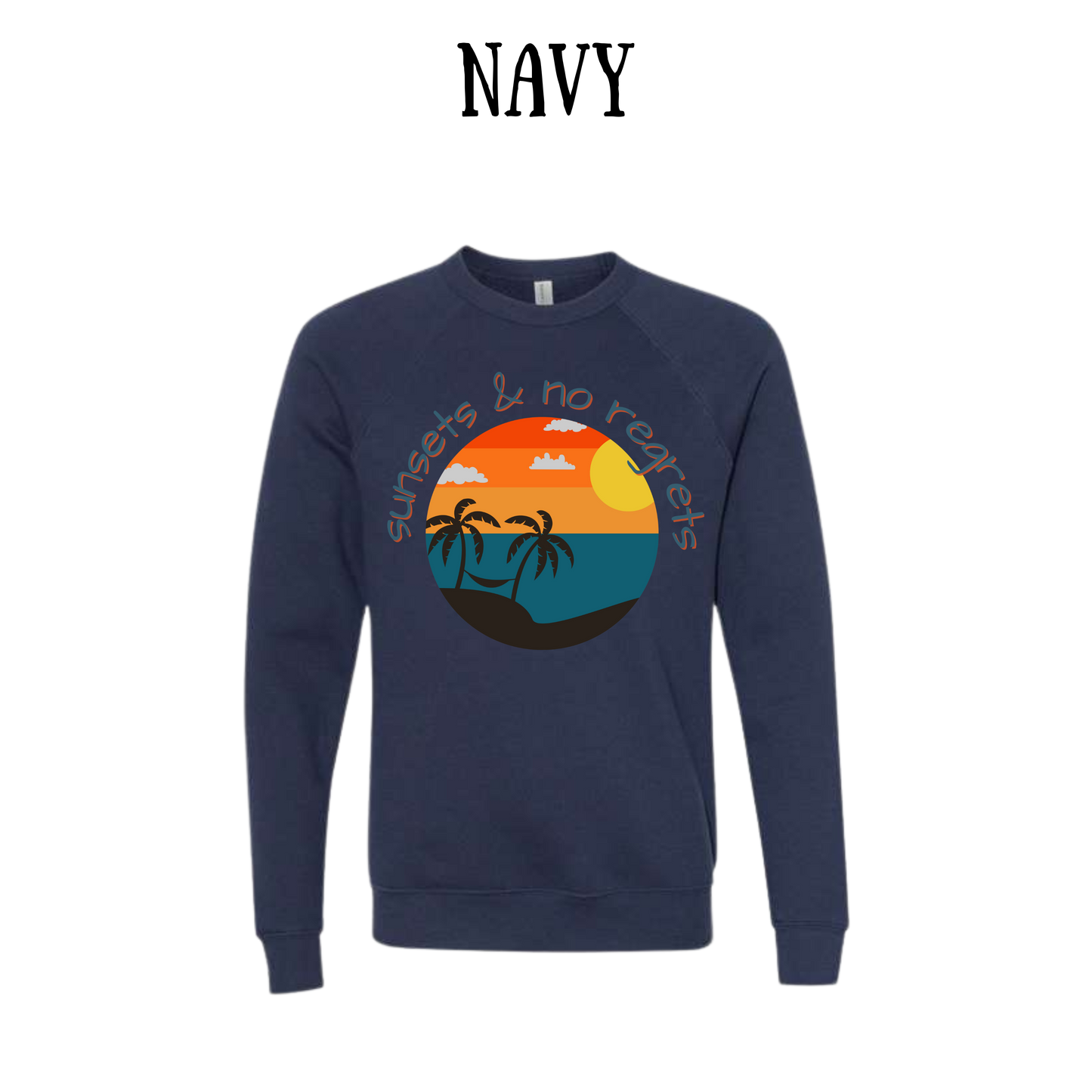 VP - Sunsets & No Regrets - Sponge Fleece Raglan Sweatshirt - Blues, Purples