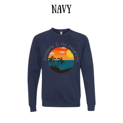 VP - Sunsets & No Regrets - Sponge Fleece Raglan Sweatshirt - Blues, Purples