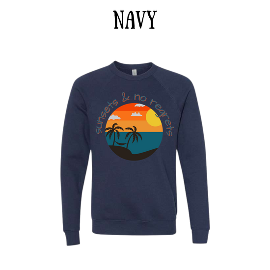 VP - Sunsets & No Regrets - Sponge Fleece Raglan Sweatshirt - Blues, Purples