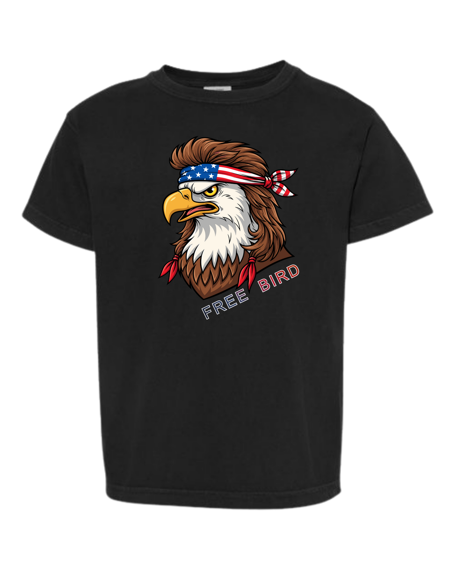 Rockin Free Bird - Comfort Colors - Heavyweight Youth Tee - Neutral Colors & Blues