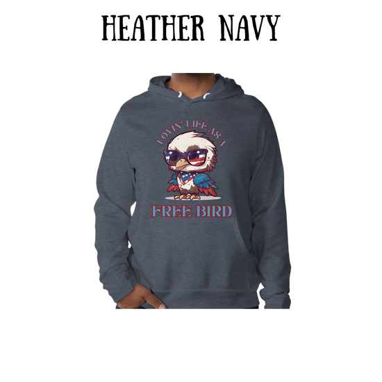 PP - Lovin' Life As A Free Bird - Sponge Fleece Hoodie - Blues, Purples