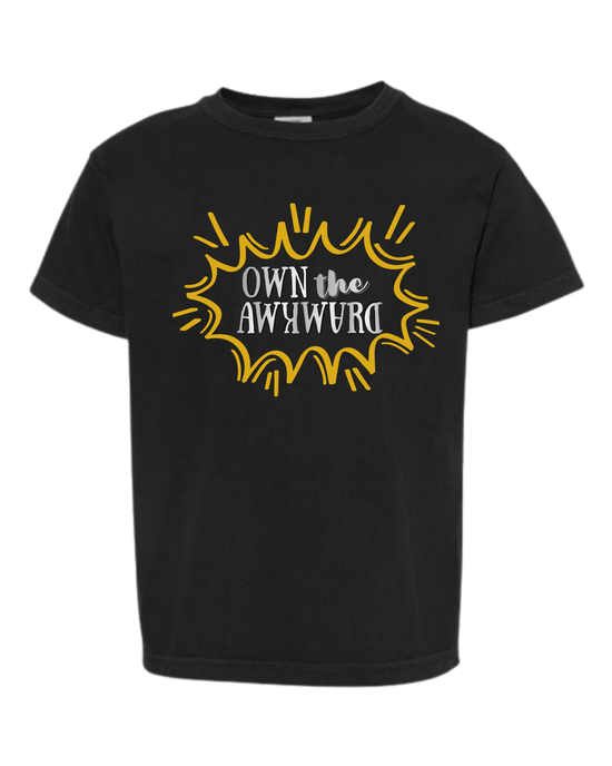 Own the Awkward  - Comfort Colors - Heavyweight Youth Tee - Neutral Colors & Blues