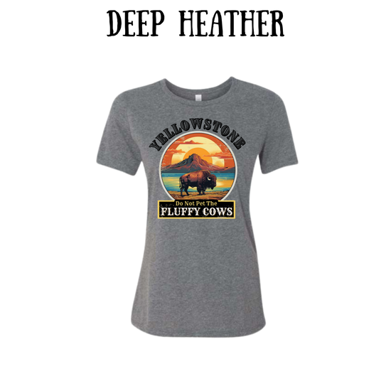CP - Yellowstone: Fluffy Cows - Women's Relaxed Fit Tee - Neutrals