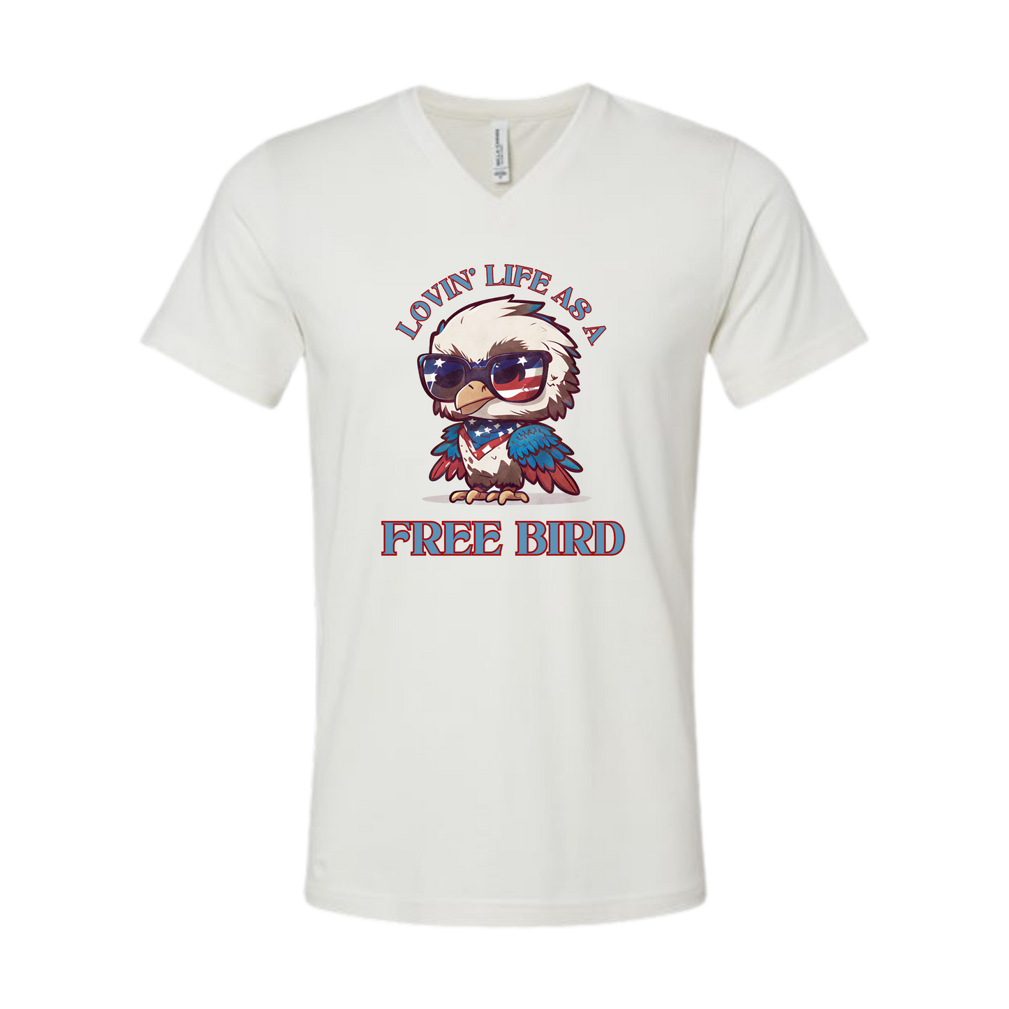 Lovin' Life as a Free Bird - Bella+Canvas - Unisex V-Neck - Neutral Colors