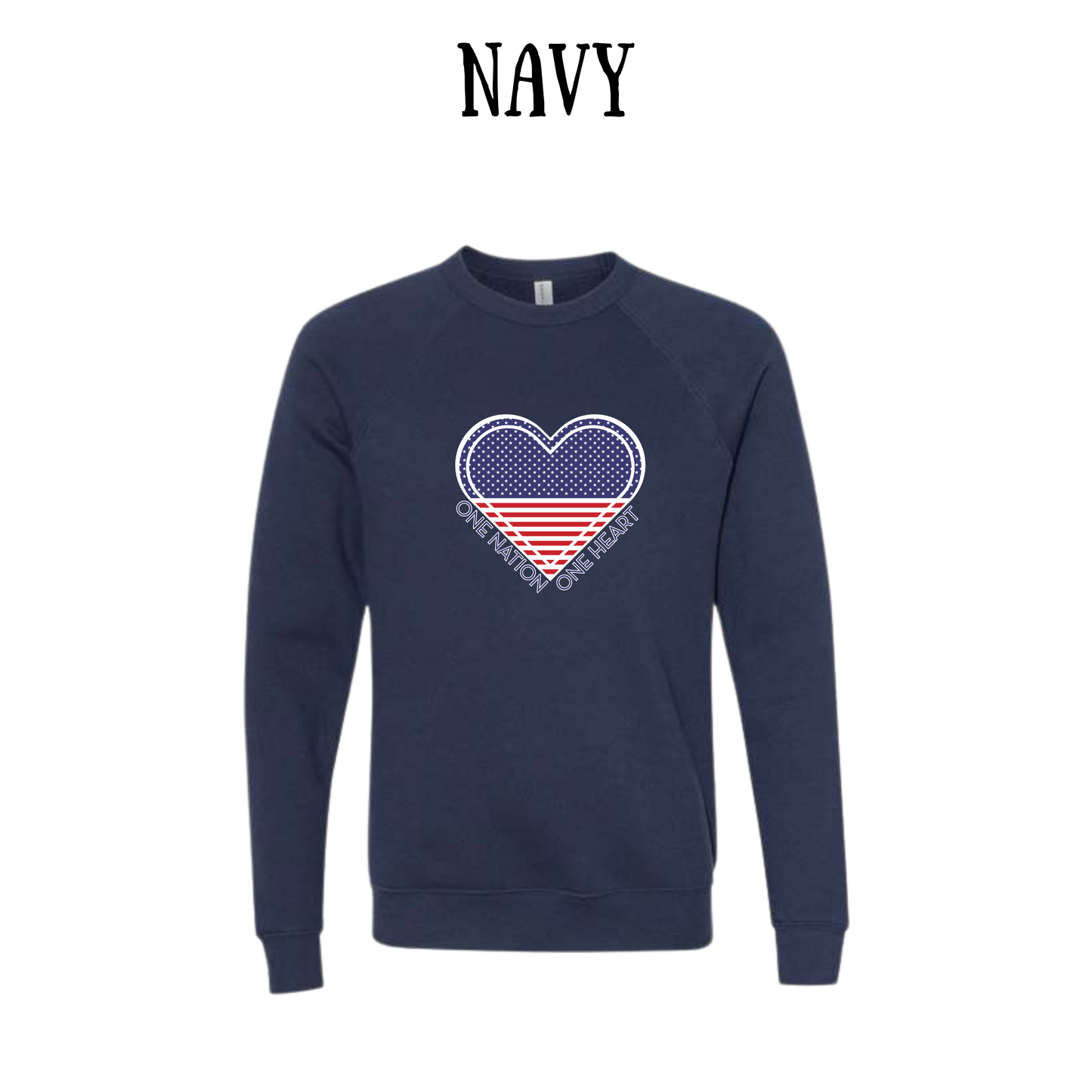 PP - One Nation One Heart - Sponge Fleece Raglan Sweatshirt - Blues, Purples