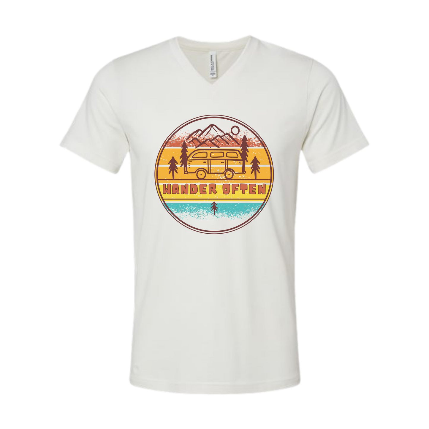 Wander Often - Bella+Canvas - Unisex V-Neck - Neutral Colors