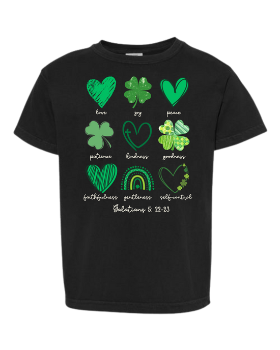 Galatians 5 - St Patrick's Day - Comfort Colors - Heavyweight Youth Tee - Neutral Colors & Blues