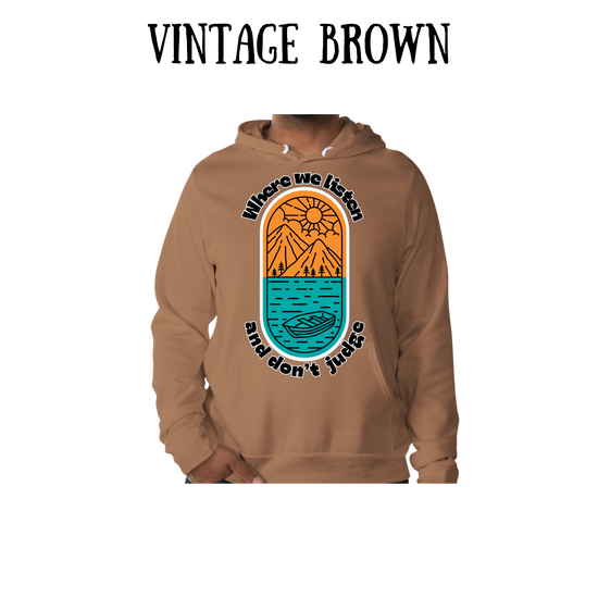 CP - Where We Listen and Don't Judge - Sponge Fleece Hoodie - Greens, Neutrals