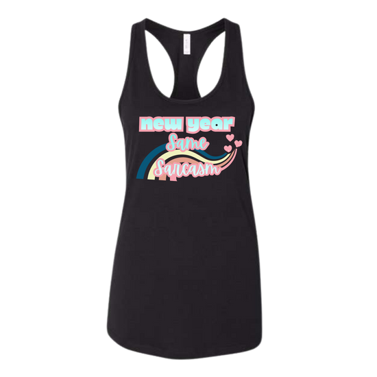 New Year Same Sarcasm - Bella+Canvas - Women's Jersey Racerback Tank