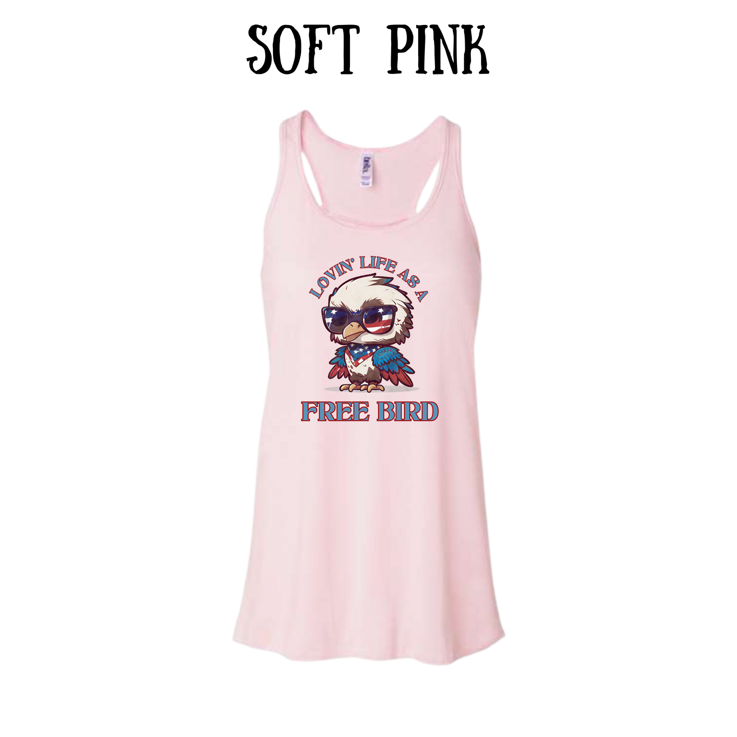 PP - Lovin' Life As A Free Bird - Women's Flowy Racerback Tank