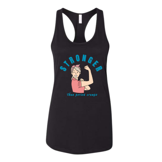 Stronger Than Period Cramps - Bella+Canvas - Women's Jersey Racerback Tank