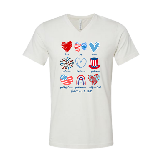 Galatians 5 - Patriotic - Bella+Canvas - Unisex V-Neck - Neutral Colors