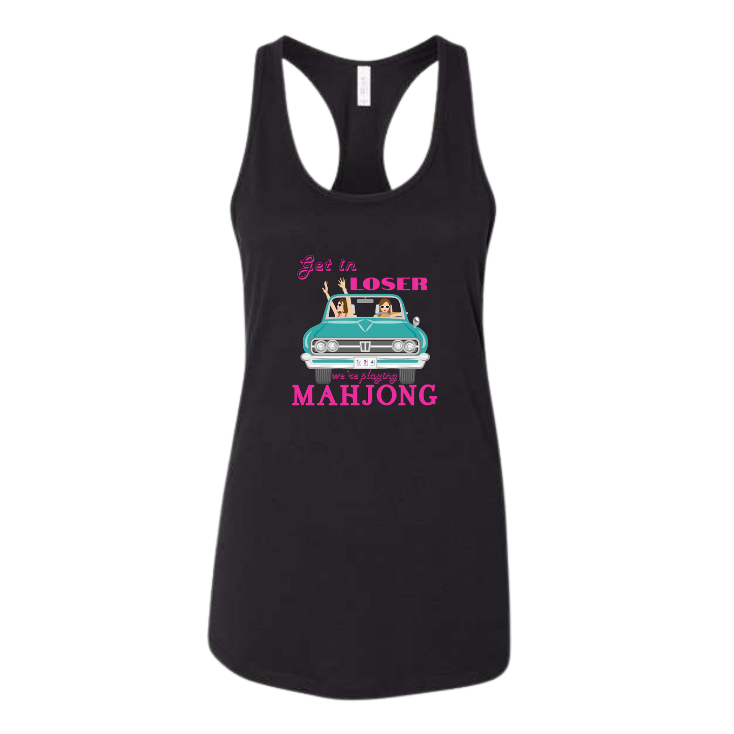 Get in Loser We're Playing Mahjong - Bella+Canvas - Women's Jersey Racerback Tank