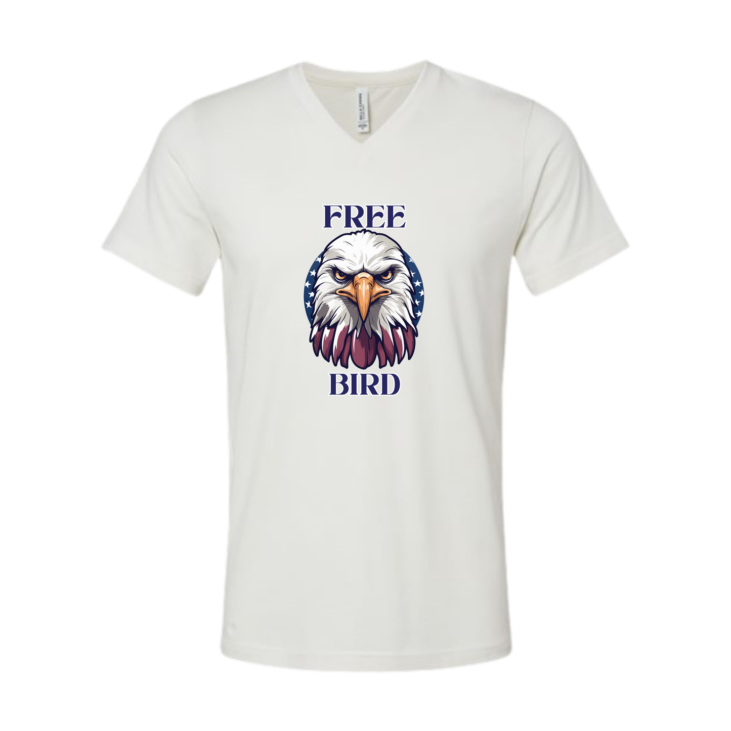Free Bird - Bella+Canvas - Unisex V-Neck - Neutral Colors