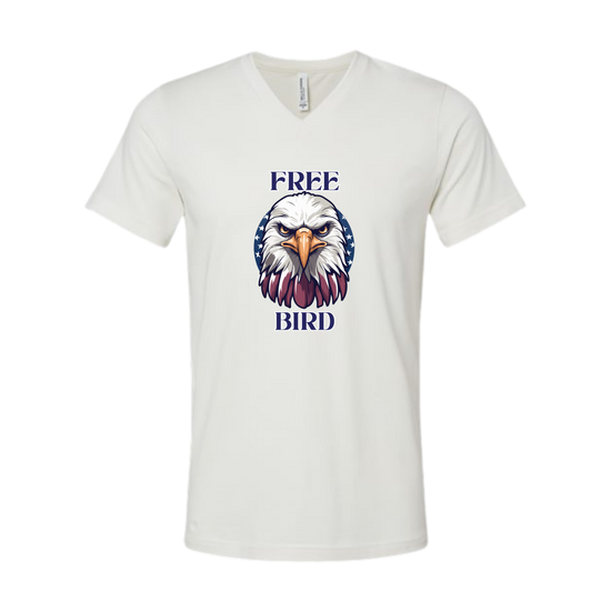 Free Bird - Bella+Canvas - Unisex V-Neck - Neutral Colors