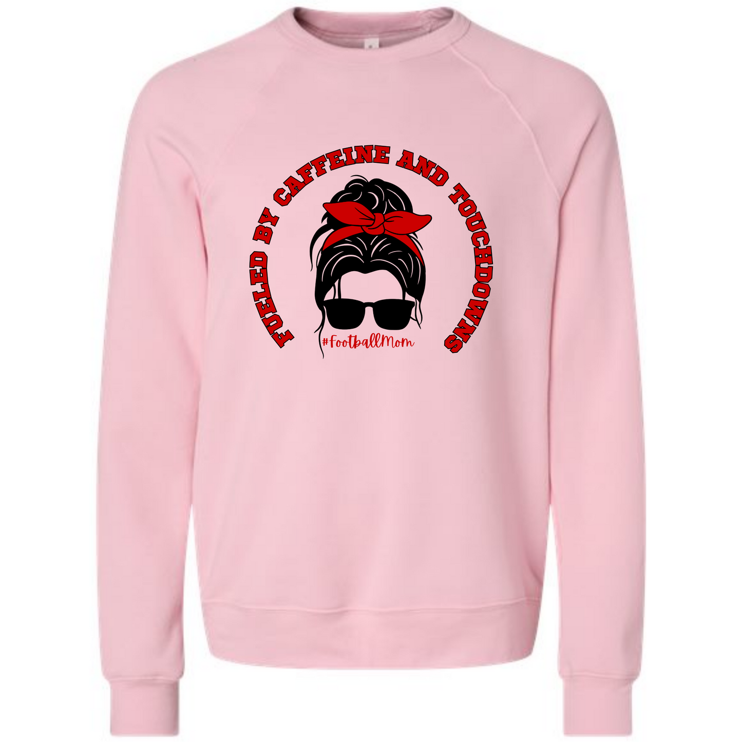 Football Moms Fueled By - Sponge Fleece Raglan Sweatshirt - Assorted Colors