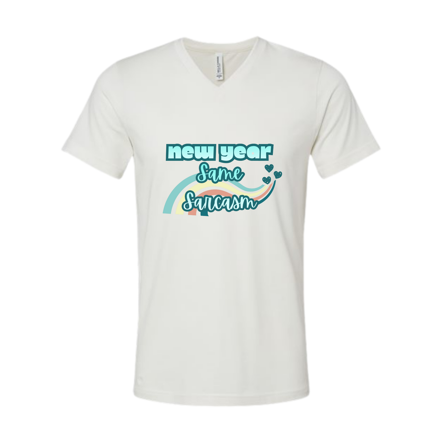 New Year Same Sarcasm - Bella+Canvas - Unisex V-Neck - Neutral Colors