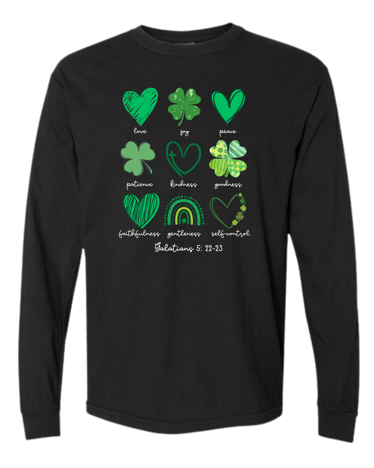 Galatians 5 - St Patrick's Day - Comfort Colors - Heavyweight Long Sleeve Tee - Neutral Colors
