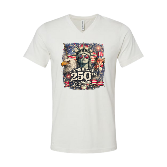 America's 250th Birthday - Bella+Canvas - Unisex V-Neck - Neutral Colors