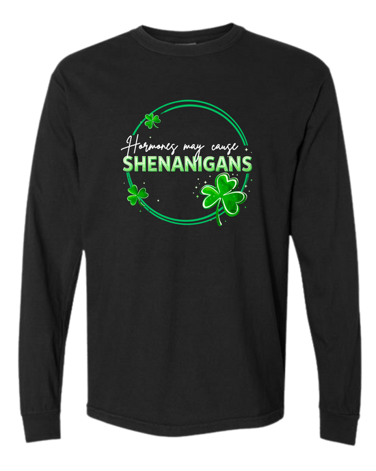 Hormones May Cause Shenanigans - Comfort Colors - Heavyweight Long Sleeve Tee - Neutral Colors