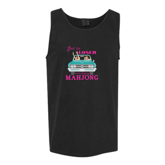 Get in Loser We're Playing Mahjong - Comfort Colors - Unisex Tank - Neutral Colors & Blues