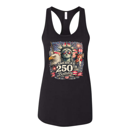 America's 250th Birthday - Bella+Canvas - Women's Jersey Racerback Tank