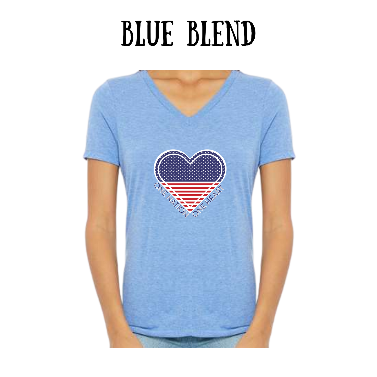 PP - One Nation One Heart - Women's V-Neck - Assorted Colors